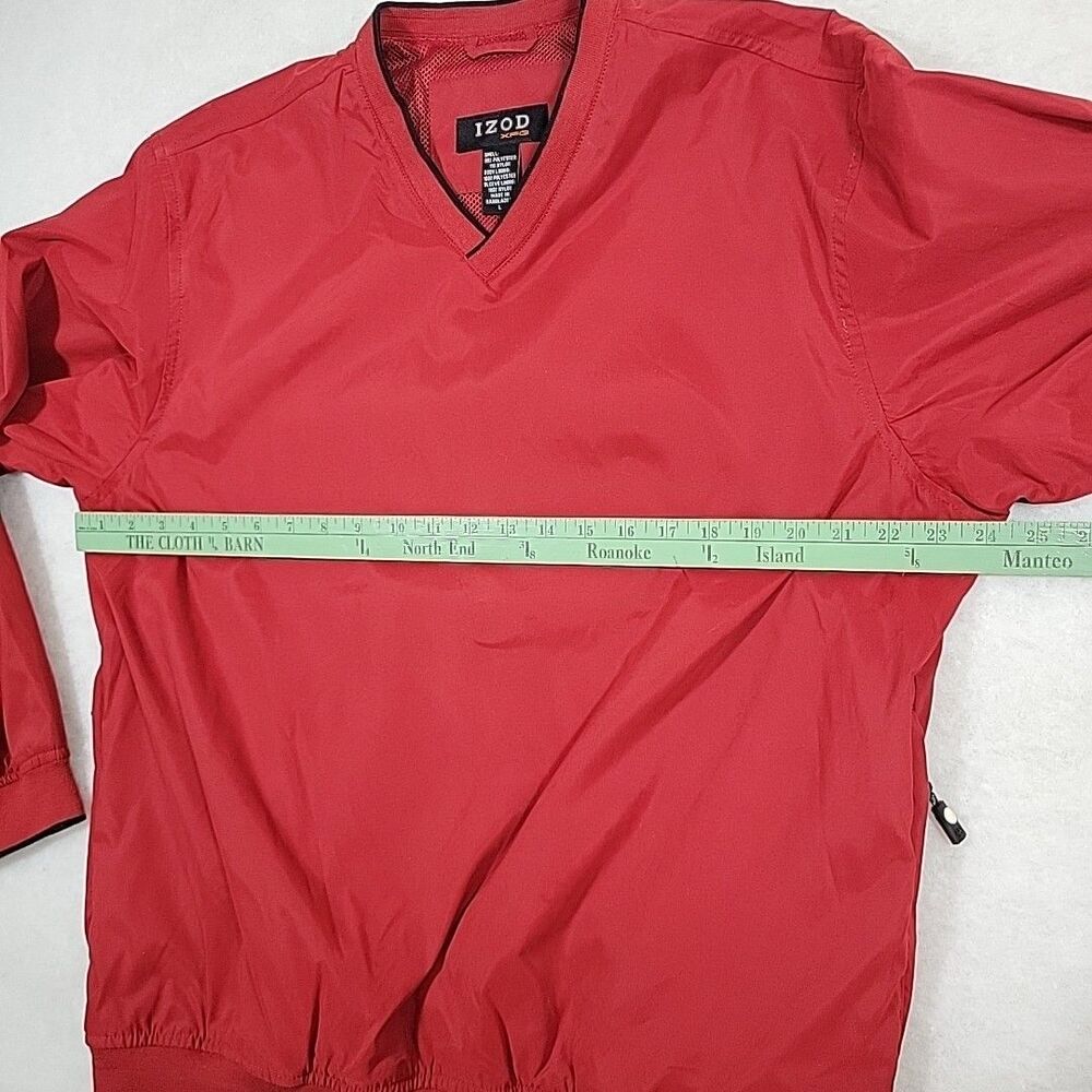 New Izod XFG Windbreaker Mens Sz L Red Jacket Side Zipper Pullover Golf (3092) - Picture 7 of 10